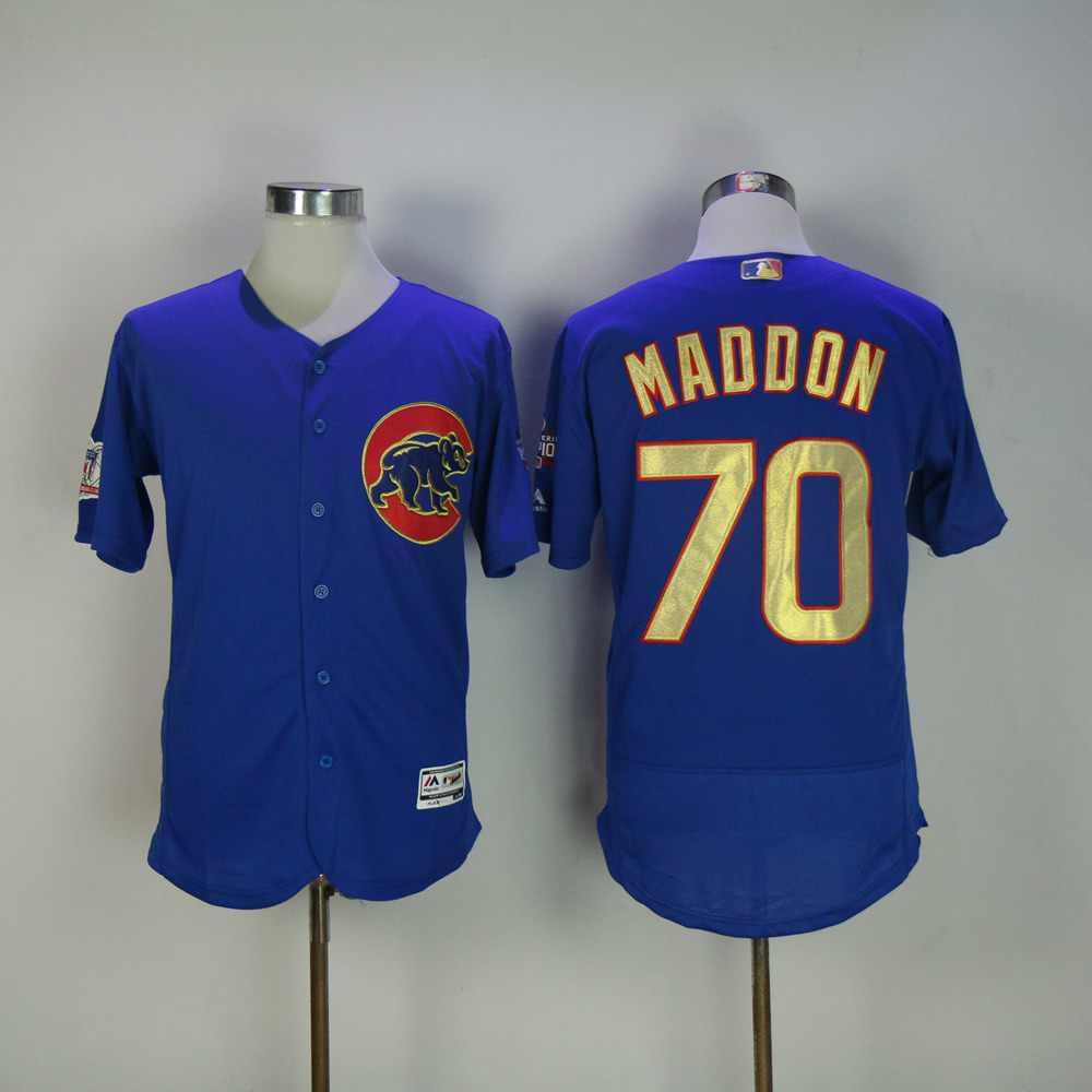 Men Chicago Cubs 70 Maddon Blue Champion Edition MLB Jerseys